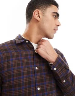 Jack & Jones Check Shirt In Red And Navy For Men Chocolate Torte -Men Style Shop 207551294 4