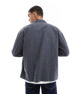 Jack & Jones Boxy Check Shirt In Navy For Men Iron Gate -Men Style Shop 207551520 4