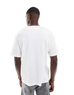 Jack & Jones Textured Oversized T-shirt In White For Men Cloud Dancer -Men Style Shop 207587973 4