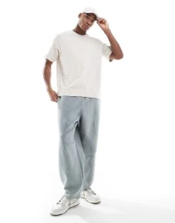 Jack & Jones Super Oversized 200gsm Heavyweight T-shirt With Studio Back Print T-shirt In Beige For Men Moonbeam -Men Style Shop 207595463 2