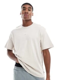 Jack & Jones Super Oversized 200gsm Heavyweight T-shirt With Studio Back Print T-shirt In Beige For Men Moonbeam -Men Style Shop 207595463 3