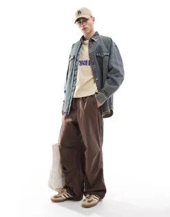 Jack & Jones Denim Overshirt Shacket In Acid Wash For Men Light Blue Denim -Men Style Shop 207599243 2