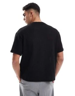 Jack & Jones Knitted Oversized T-shirt In Black For Men -Men Style Shop 207599873 2