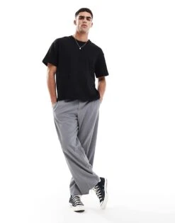 Jack & Jones Knitted Oversized T-shirt In Black For Men -Men Style Shop 207599873 3