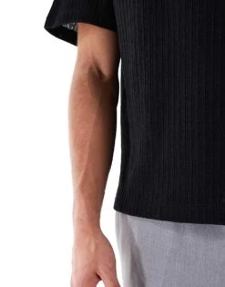 Jack & Jones Knitted Oversized T-shirt In Black For Men -Men Style Shop 207599873 4