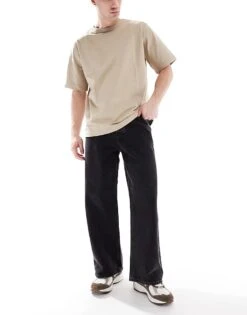 Jack & Jones Dave Wide Fit Jeans In Black For Men Black Denim -Men Style Shop 207601623 1 blackdenim 1