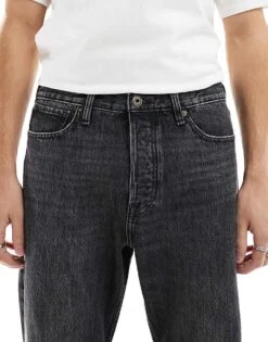 Jack & Jones Toby Flared Jeans In Washed Black For Men Black Denim -Men Style Shop 207602586 4