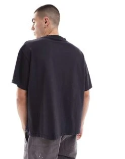 Jack & Jones Oversized Cropped T-shirt With Project Core Print In Washed Black For Men -Men Style Shop 207602783 3