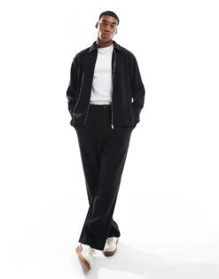 Jack & Jones Ribbed Co-Ord In Black