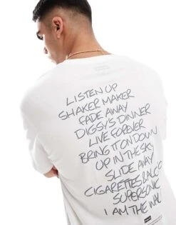 Jack & Jones Oasis T-shirt With Back Print In White For Men -Men Style Shop 207603784 4