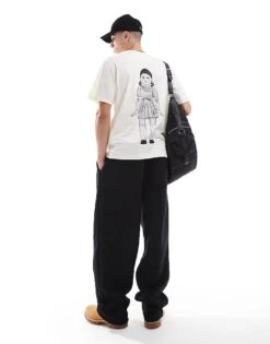 Jack & Jones Squid Games Oversized T-shirt With Back Print In Beige For Men Antique White -Men Style Shop 207603830 4