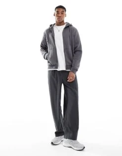 Jack & Jones Oversize Zip Hoodie In Grey For Men Castle Rock