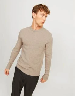 Jack & Jones Lambswool Knit In Light Grey For Men -Men Style Shop 207656653 4
