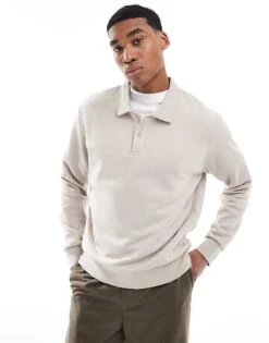 Jack & Jones Polo Sweat In Beige For Men Moonbeam