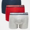 Jack & Jones 3 Pack Logo Trunks In Red Blue & Grey For Men Red Grey Blue -Men Style Shop 207716930 1 redgreyblue