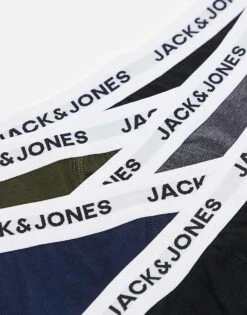 Jack & Jones 5 Pack Logo Trunks In Dark Colours For Men Grey Khaki Navy -Men Style Shop 207717044 3
