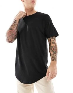 Jack & Jones 3 Pack Long Line Curved Hem T-shirt In White & Black For Men White White Black -Men Style Shop 207744195 1 whitewhiteblack 1
