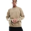 Jack & Jones Oversized Sweatshirt In Beige For Men Coriander -Men Style Shop 207764031 1 coriander