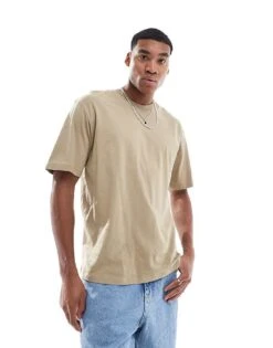 Jack & Jones Oversized T-shirt In Beige For Men Coriander -Men Style Shop 207764202 1 coriander 1