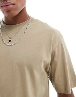 Jack & Jones Oversized T-shirt In Beige For Men Coriander -Men Style Shop 207764202 3