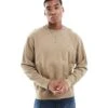 Jack & Jones Oversized Crew Neck Sweatshirt In Khaki For Men Coriander -Men Style Shop 207765288 1 coriander