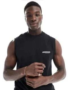 Jack & Jones Oversized Vest In Black With Backprint For Men -Men Style Shop 207766424 3