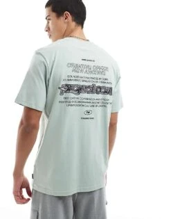 Jack & Jones Oversized T-shirt With Back Print In Light Green For Men Aqua Gray -Men Style Shop 207766583 1 aquagray 1