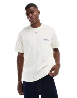 Jack & Jones Oversized T-shirt With Project Core Print In Off White For Men Sweet Corn -Men Style Shop 207766584 2