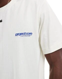 Jack & Jones Oversized T-shirt With Project Core Print In Off White For Men Sweet Corn -Men Style Shop 207766584 3