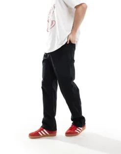 Jack & Jones Eddie Loose Fit Carpenter Trouser In Black For Men Tap Shoe