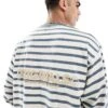 Jack & Jones Oversized Long Sleeve T-shirt In Blue Stripe For Men Stormy Weather -Men Style Shop 207766725 1 stormyweather