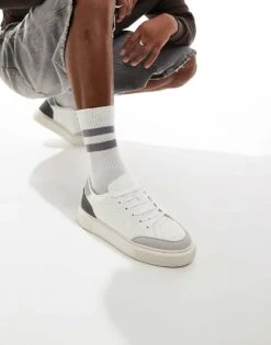 Jack & Jones Suede Mix Trainer In White With Blue For Men White/vapor Blue -Men Style Shop 207766769 1 whitevaporblue 1