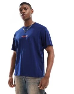 Jack & Jones Oversized T-shirt With Scenic Backprint In Navy For Men Ocean Cavern -Men Style Shop 207766783 4