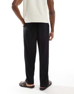 Jack & Jones Loose Fit Plisse Jogger In Black For Men -Men Style Shop 207766820 4