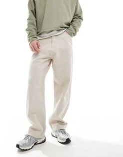 Jack & Jones Alex Wide Fit Trouser In Ecru For Men Moonbeam -Men Style Shop 207766995 1 moonbeam 1