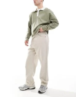 Jack & Jones Alex Wide Fit Trouser In Ecru For Men Moonbeam -Men Style Shop 207766995 3