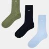 Jack & Jones 3 Pack Ribbed Socks In Green Navy Light Blue For Men Sea Spray -Men Style Shop 207766996 1 seaspray