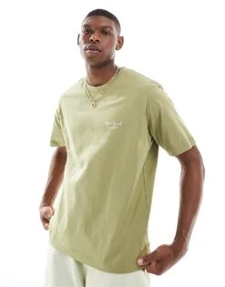 Jack & Jones Oversized T-shirt With Backprint Window In Green For Men Cedar -Men Style Shop 207767160 2