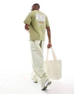 Jack & Jones Oversized T-shirt With Backprint Window In Green For Men Cedar -Men Style Shop 207767160 3