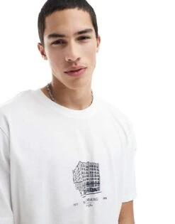 Jack & Jones Oversized T-shirt With Chest Print In White For Men Bright White -Men Style Shop 207767176 4