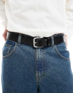 Jack & Jones Leather Belt In Black For Men