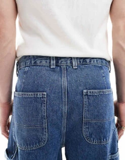 Jack & Jones Alex Baggy Carpenter Fit Jeans In Blue Wash For Men Blue Denim -Men Style Shop 207767422 4