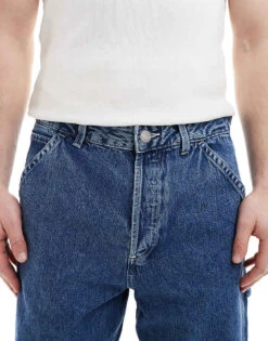 Jack & Jones Alex Baggy Carpenter Fit Jeans In Blue Wash For Men Blue Denim -Men Style Shop 207767422 5