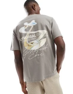 Jack & Jones Oversized T-shirt With Backprint In Grey For Men Gray Flannel -Men Style Shop 207767519 1 grayflannel 1