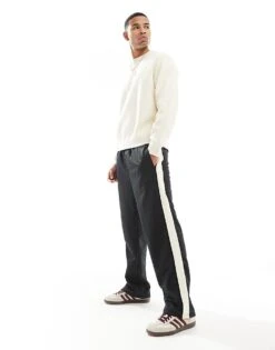 Jack & Jones Karl Fit Loose Fit Sweat Pants With Side Stripe In Black For Men -Men Style Shop 207767587 1 black 1