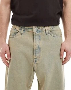 Jack & Jones Ron Skater Fit Jeans In Blue Bleach Wash For Men Blue Denim -Men Style Shop 207767653 4