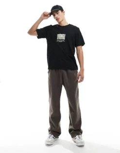 Jack & Jones Oversized T-shirt With Chest Print In Black For Men -Men Style Shop 207767744 2