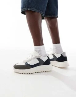 Jack & Jones Runner Trainer In White Grey Navy For Men -Men Style Shop 207767808 1 white 1