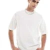 Jack & Jones Premium Oversized Crew Neck Knitted T-shirt In Cream For Men Cloud Dancer