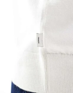 Jack & Jones Premium Oversized Crew Neck Knitted T-shirt In Cream For Men Cloud Dancer -Men Style Shop 207768037 2